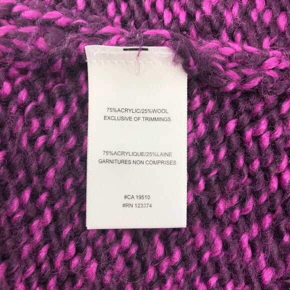 Lole Purple Heathered Toggle Button Long Sleeve Open Front Sweater Cardigan sz - Picture 7 of 8